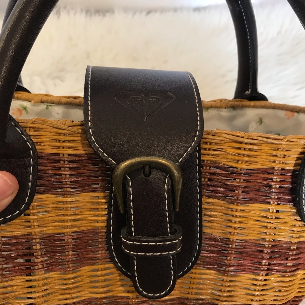 NWOT Roxy Top Handle Mini Straw Bag - Picture 5 of 7